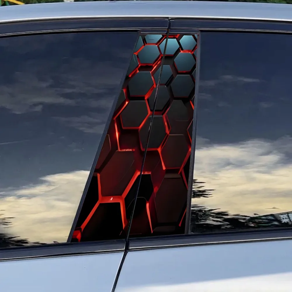 2 Set di Adesivi per Auto - Stile a Nido d'Ape - Adesivi Decorativi Impermeabili e Protettivi dal Sole, Adesivi Lucidi in PVC Resistente - Image 6