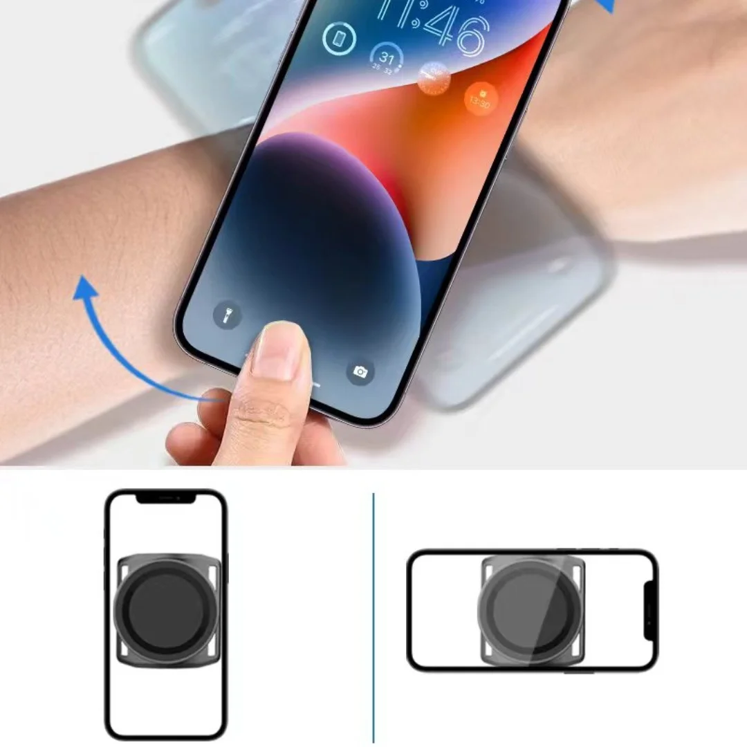 Black ABS Magnetic Arm Strap Phone Holder for Running Cycling