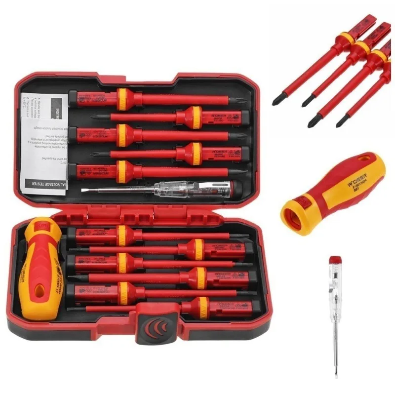 13 piece insulation screwdriver set cross shaped high-voltage resistant