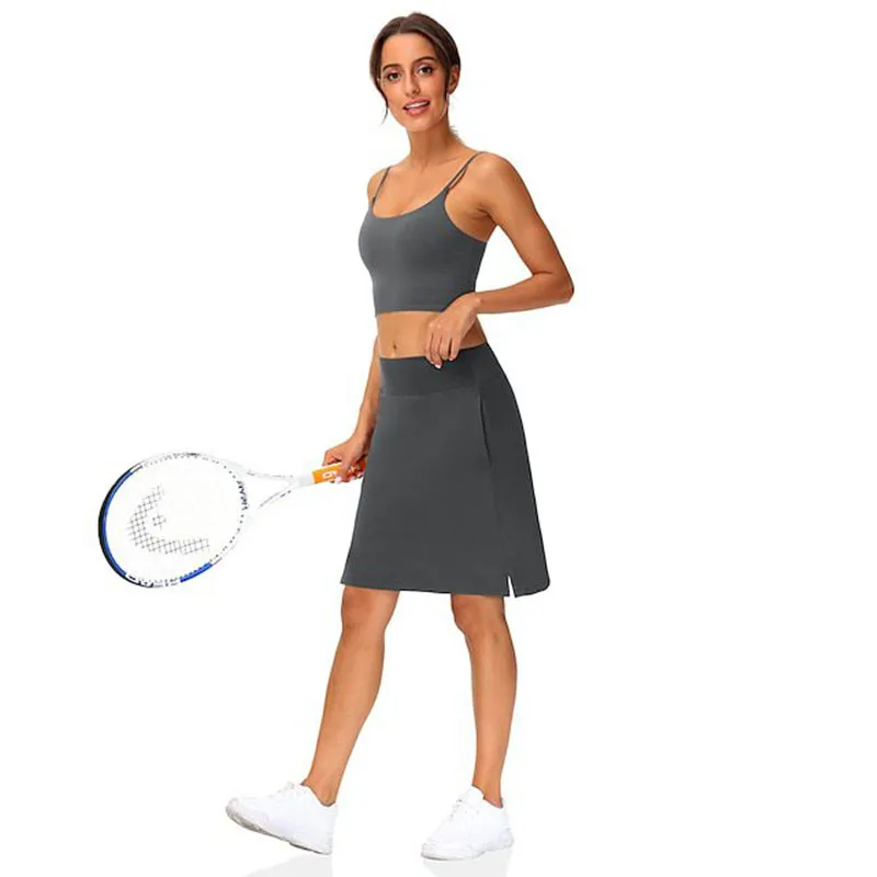 Casual Sporty Women's Solid Color Mid Waist Pants Skirt Tennis Golf Yoga Sports Pants Skirt Tennis Leggings sports skirt