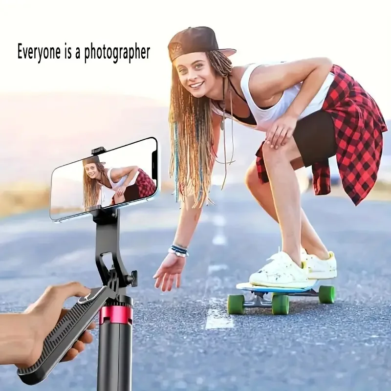 360&deg; Multi-function Selfie Stick and Tripod, 1.85M Retractable Gimbal Stabilized Selfie Stick for Videos and Photos