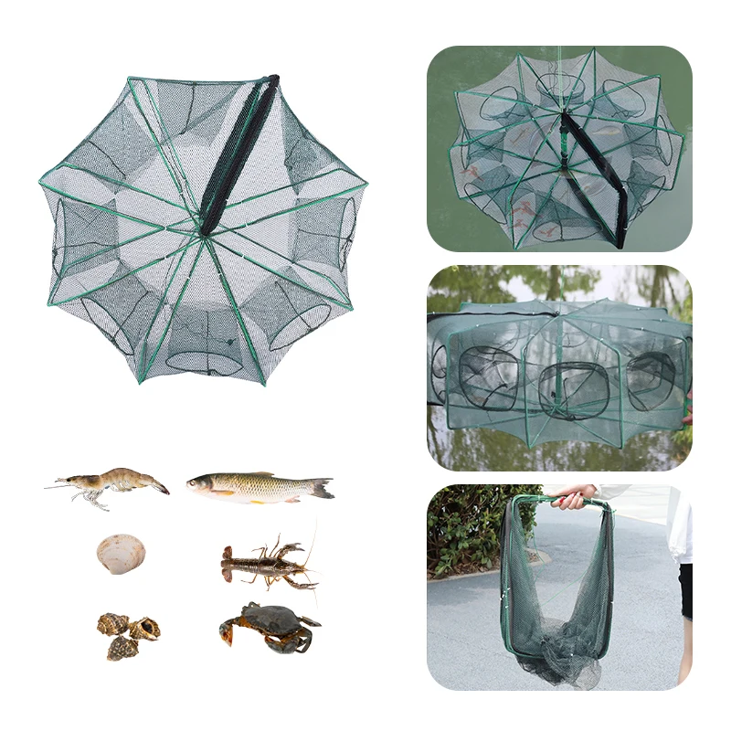6/8Hole Mesh for Fishing Net Foldable Crayfish Catcher Casting Network Fish Network Crab Trap Catchers Cage Fishing Accessories