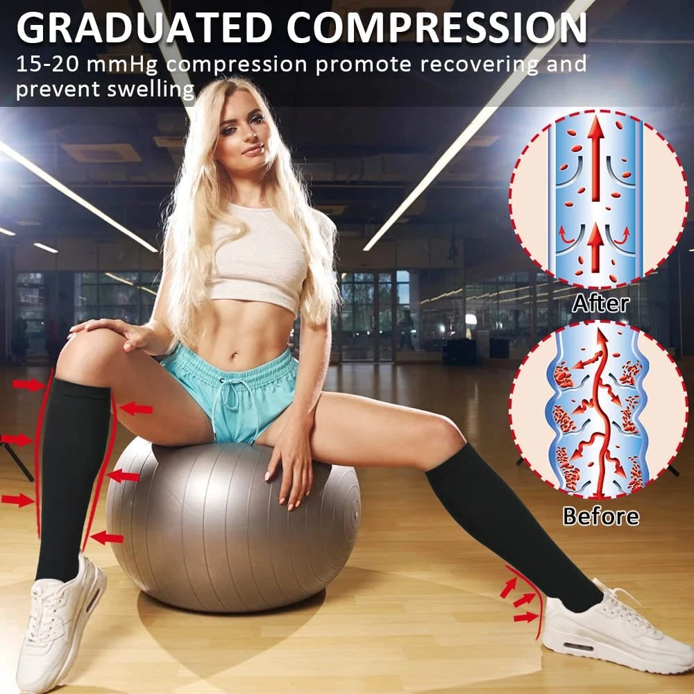 Compression Socks Zipper 15-20 mmHg Knee High Close Toe Support for Men Women Varicose Veins Edema thigh high socks leg compression sleeves