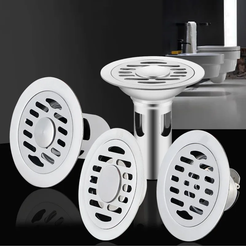 Sdc112bbce7944cdd9f7c2e4e77e2fdc0J Stainless steel Floor Drains Shower Anti-odor Drainer Bathtub Ground Leakage Hair Catcher Kitchen Bathroom Hardware Accessories Mallzona