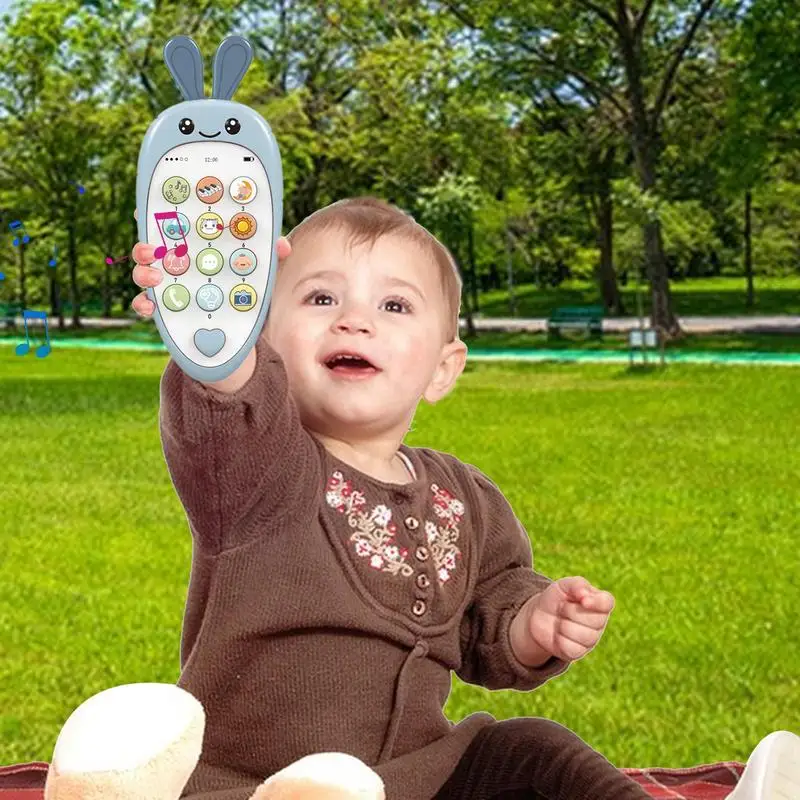 Kids Toy Phone Toddler Cell Phone And Kids Phone Toy Colorful Musical Kids Play Phone Educational Carrot Shaped Toy For Early 4