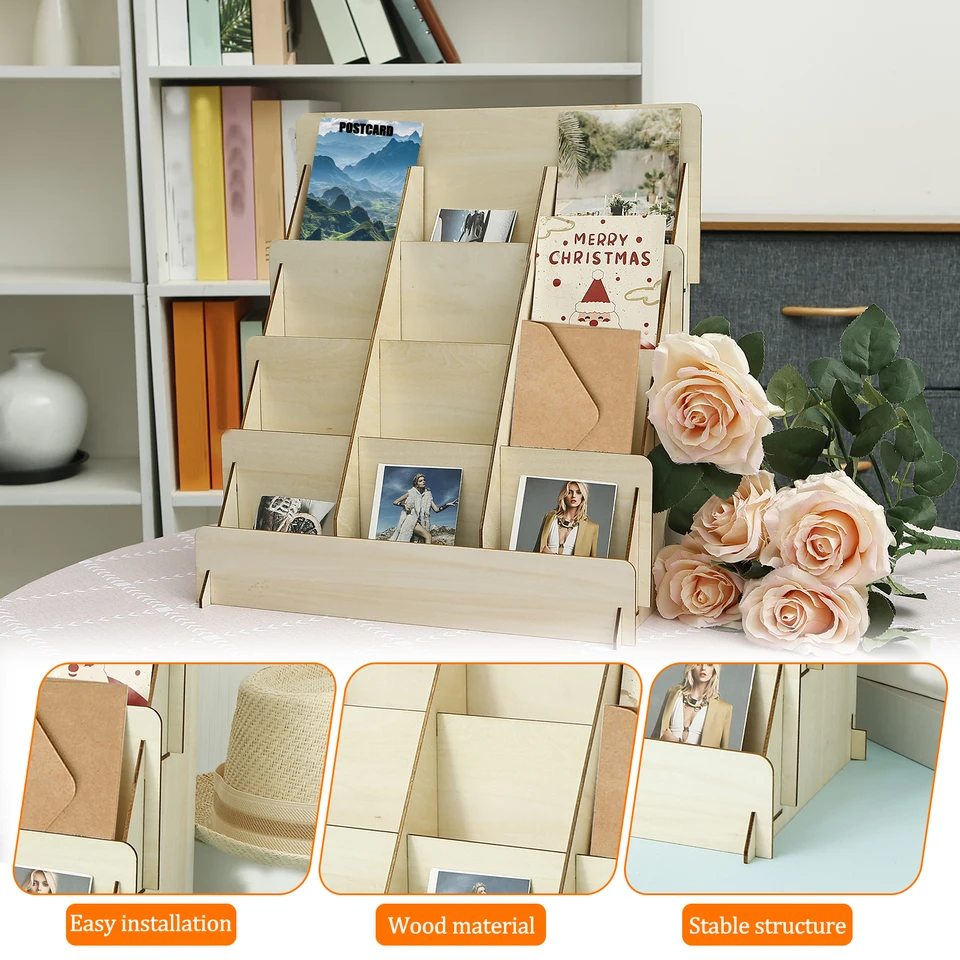 Houten Kaarten Display – Stijlvolle Houder voor 6 Kaarten
