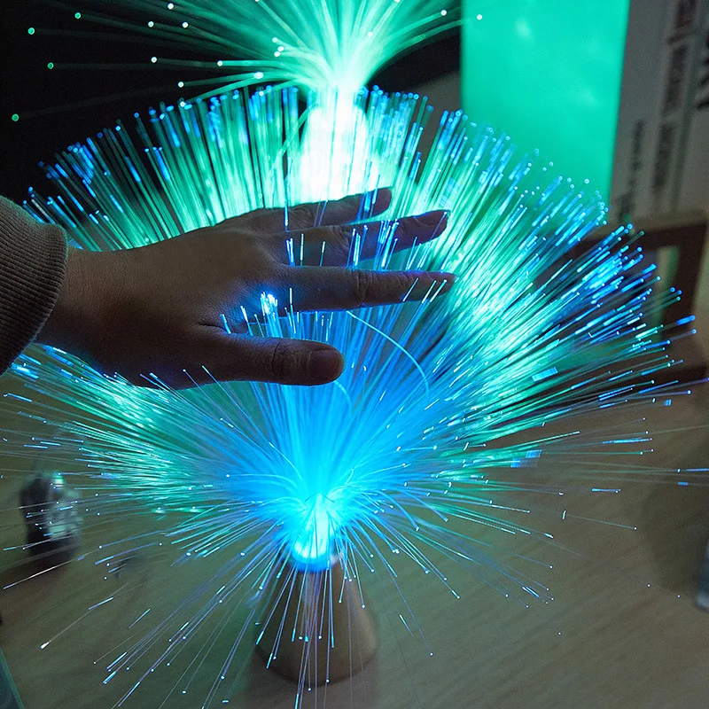 Fiber Optic Lamp Colorful Fiber Optic Light LED Optical Night Lamp Starry Sky Atmosphere Night Light for Kids Holiday Wedding Party Home Decor
