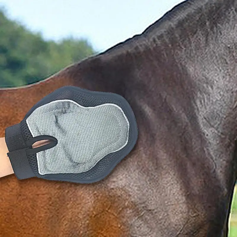 Horse Massage Gloves Pet Hair Gloves Silicone Horse Bathing Brush Breathable Dehairing Massage Scrubber