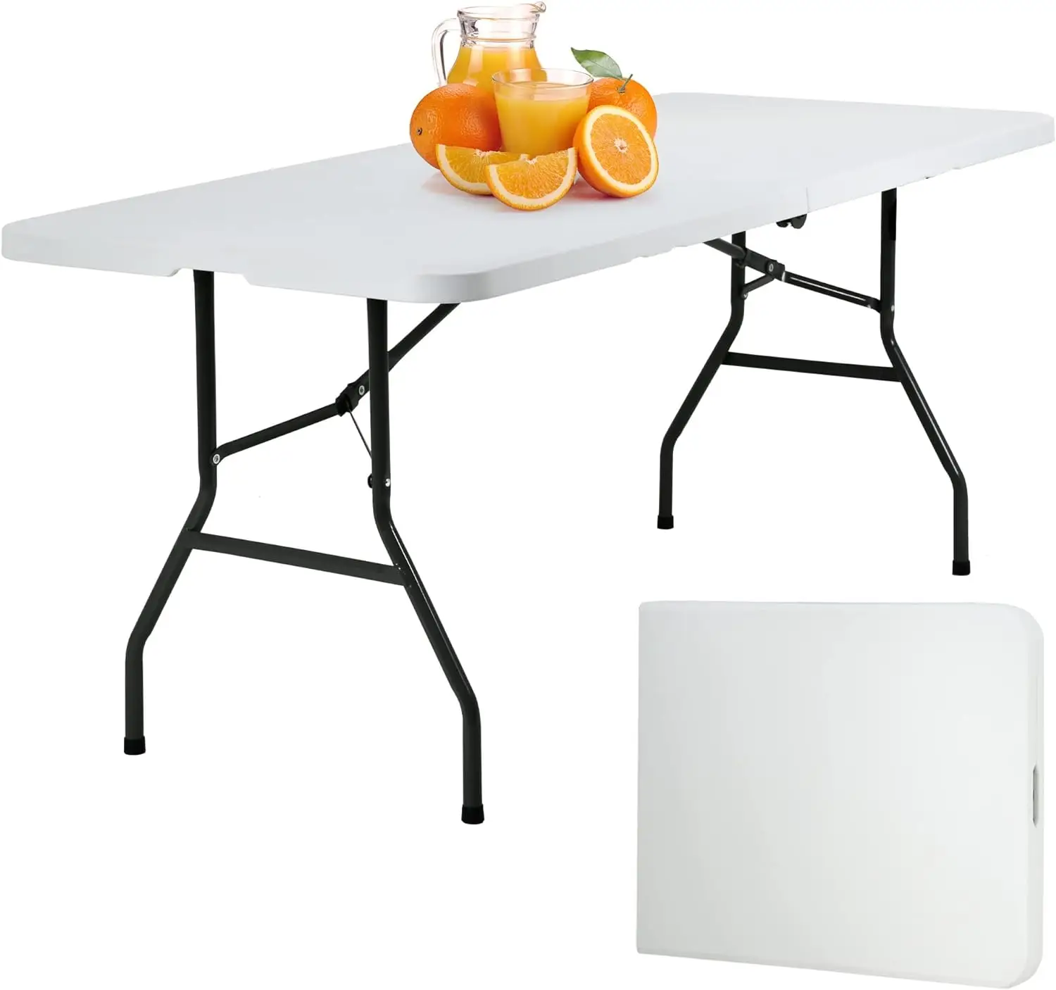 

Camping Table Plastic Picnic Table Office Table for Parties Wedding Camping Office with Carrying Handle