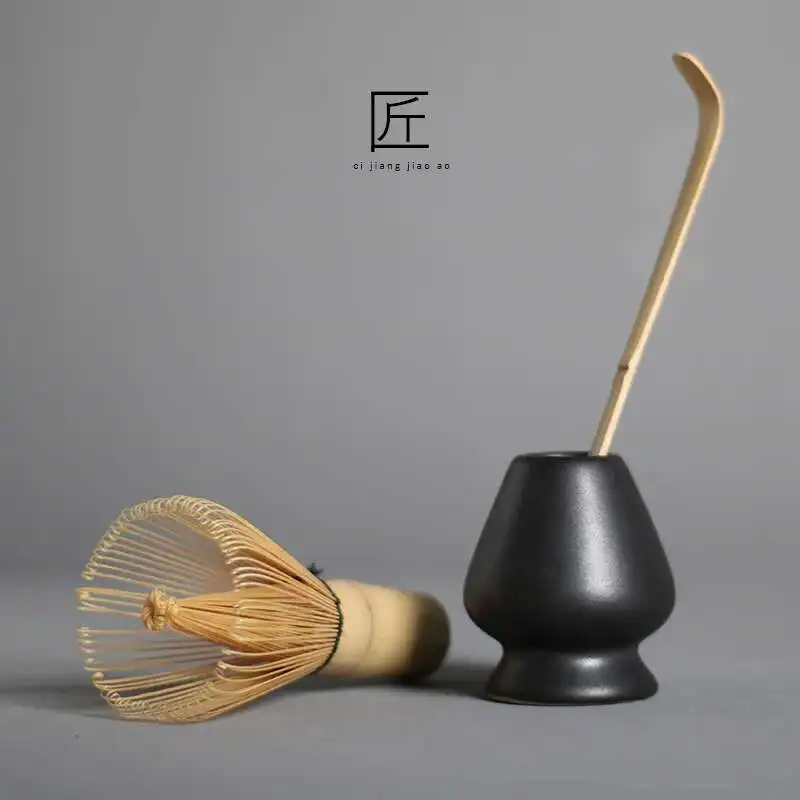 Japanese matcha tea set matcha bowl bamboo whisk holder tray set