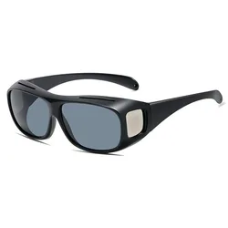 Anti - Glare Night Vision Wraparound Sunglasses for Improved Driving Visibility (Gray)