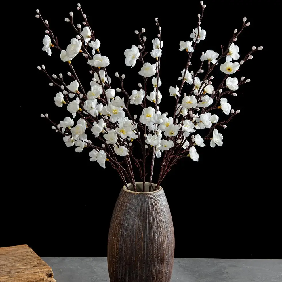 Künstliche Blumen, Seide, Pflaumenblüte, Pfirsichzweig, Neujahr, Weihnachten, Zuhause, Vase, Tisch, Outdoor, Garten, Hochzeit, Party, Dekoration, DIY-Geschenke