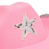 Pink Cowboy Hat for Girls Cowgirl Hat with Sequins and Star 5