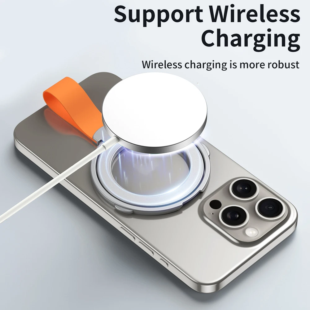 마그네틱 휴대폰 링 거치대, 맥세이프 무선 충전 휴대폰 그립 스탠드, 아이폰 14, 15, 탈착식 휴대폰 그립 거치대