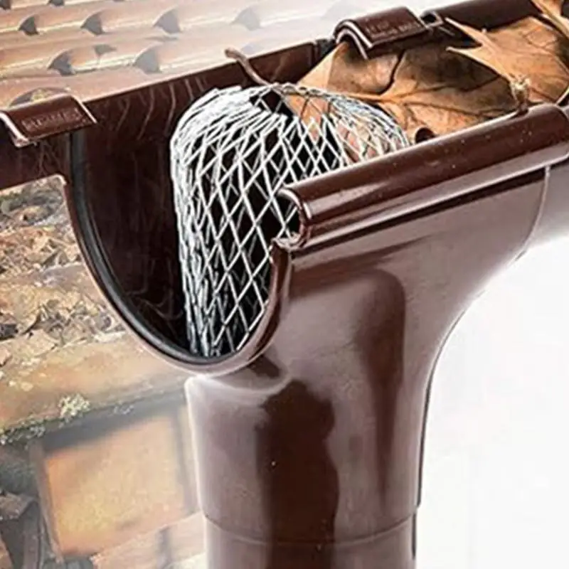 5pcs Downspouts Gutter Guard Roof Gutter Guard Filters Adjustable Filter Strainer Rustproof Reusable for Leaves Debris Roof Mos