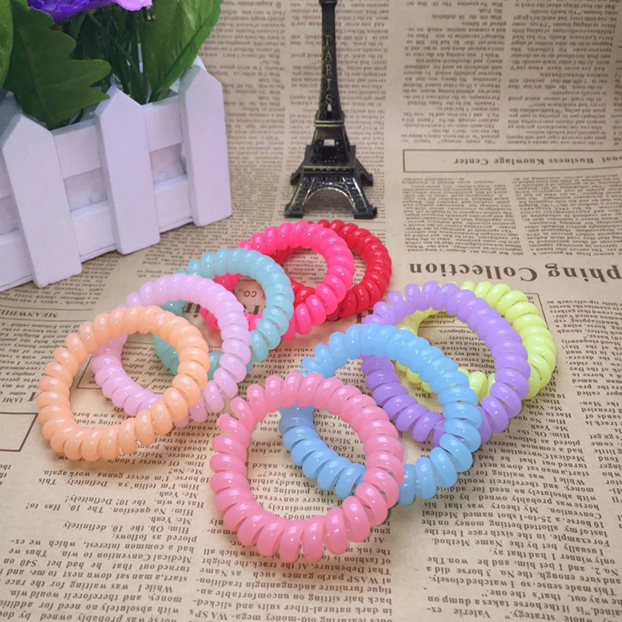  Candy Color Large Phone Cord Hair Ties Colorful Hair Ties for Girls Hair Accessories Headwear 