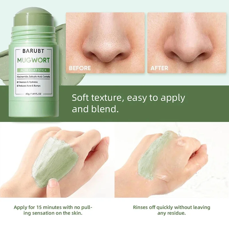 Alaska Volcano Mask Mugwort Cleansing Mask Stick Shrink Pores Acne Deep Blackhead Remover Facial Cleansing Moisturizing Mask 40g - Image 6