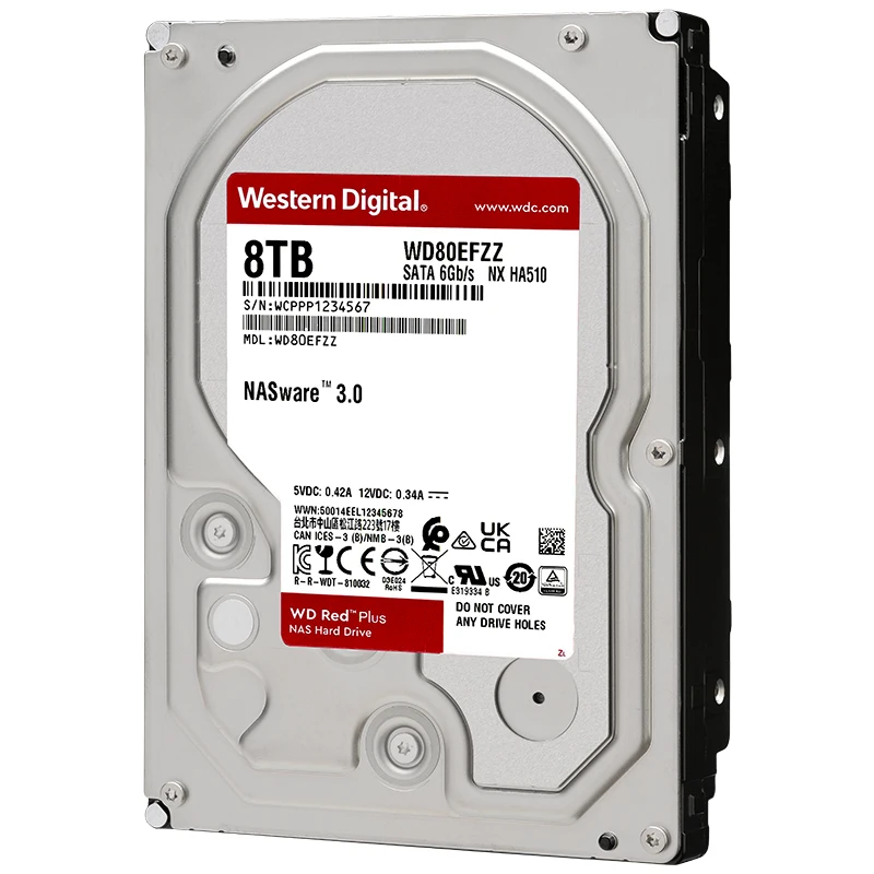 100% Original Western Digital WD Red Plus 8TB 3.5 HDD NAS Internal 