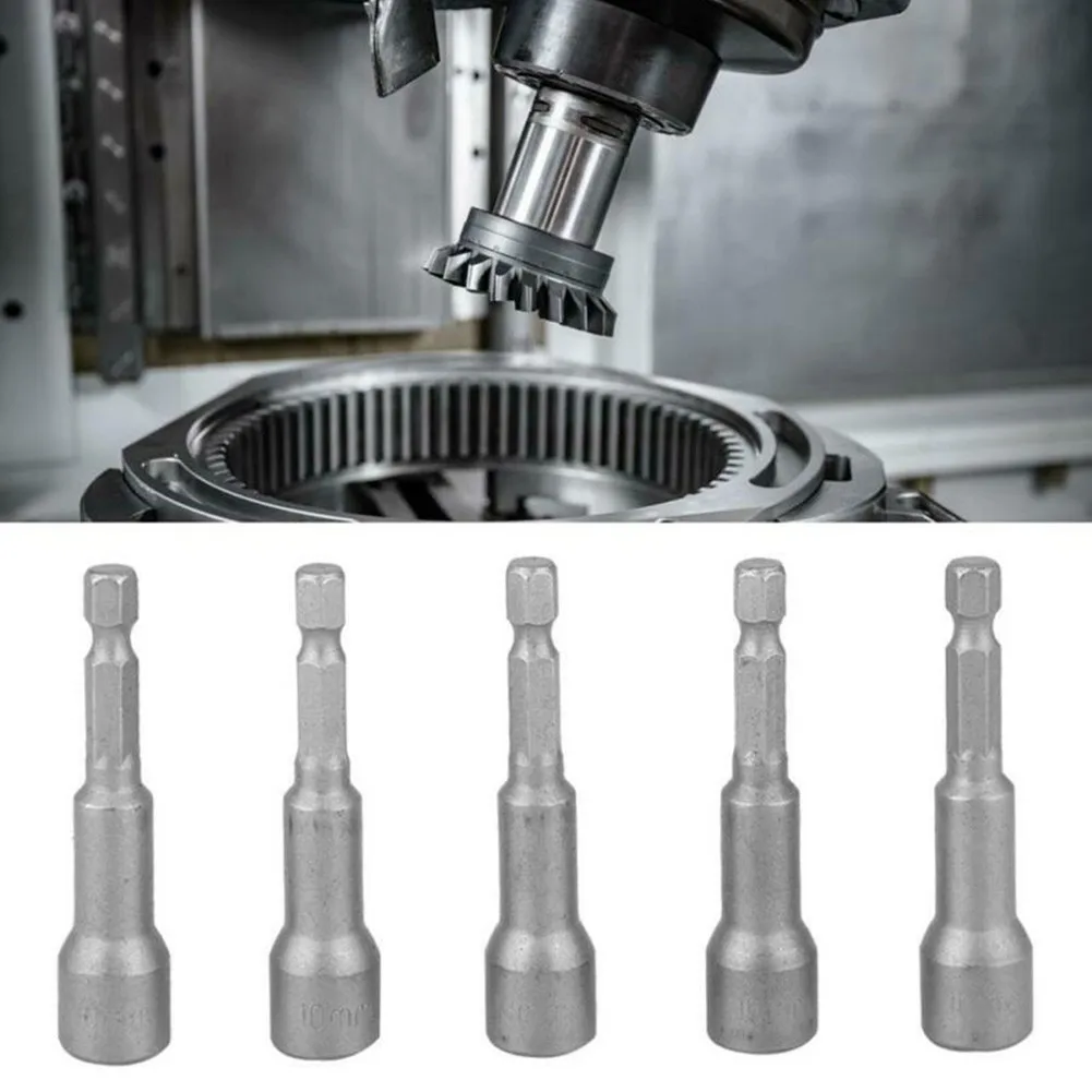 

5pcs Magnetic Nut Driver Hex Head Impact Socket Power Drill Bit Length 10mm 65mm Workshop Equipment Screwdrivers Nutdrivers