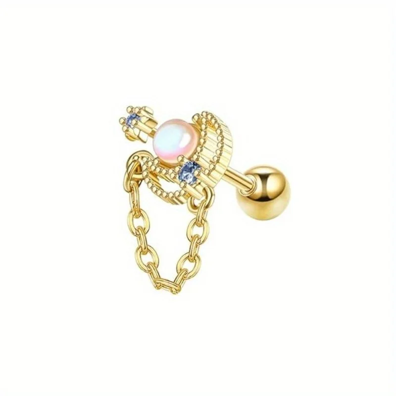 Set Orecchini Multi Piercing Acciaio Chirurgico 316L - 7 Paia A Perno Retro Piatto + 4 Paia A Cerchio - Ipoallergenici, Argento, Con Perle Di Zirconia