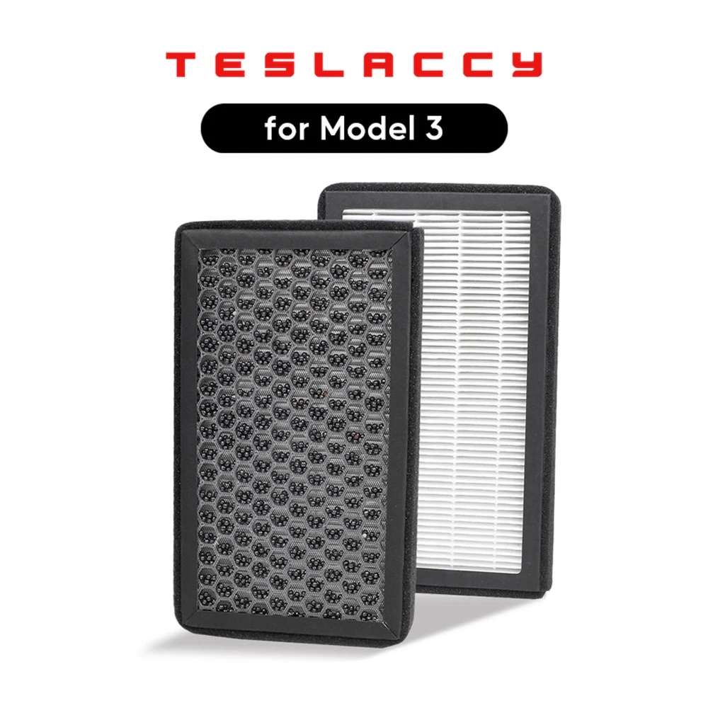 For Tesla Model 3 Model Y Hepa Activated Carbon Air Filter 2 Pieces Set Air Conditioner Pm2.5