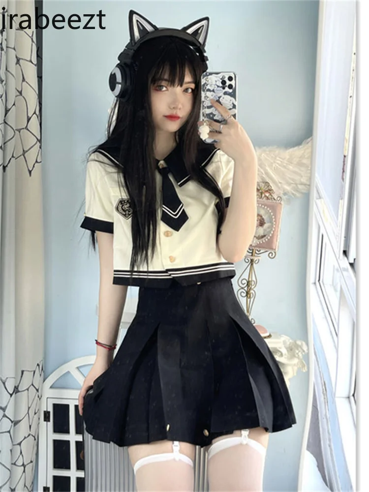 Irabeezt Jk Uniform Skirt Suits Women 2022 Summer New Korean Preppy