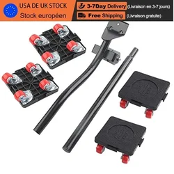 Furniture Moving Transport Roller Set Removal Lifting Moving Tool Set Wheel Bar Mover moving Heavy Stuffs Device Hand Tool