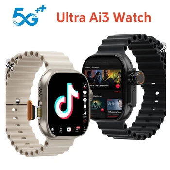 Microwear Ultra ai3 Smartwatch 4G Android Amoled HD Camera GPS WIFI Google Play Store APP Download Game Bluetooth Smart Watch
