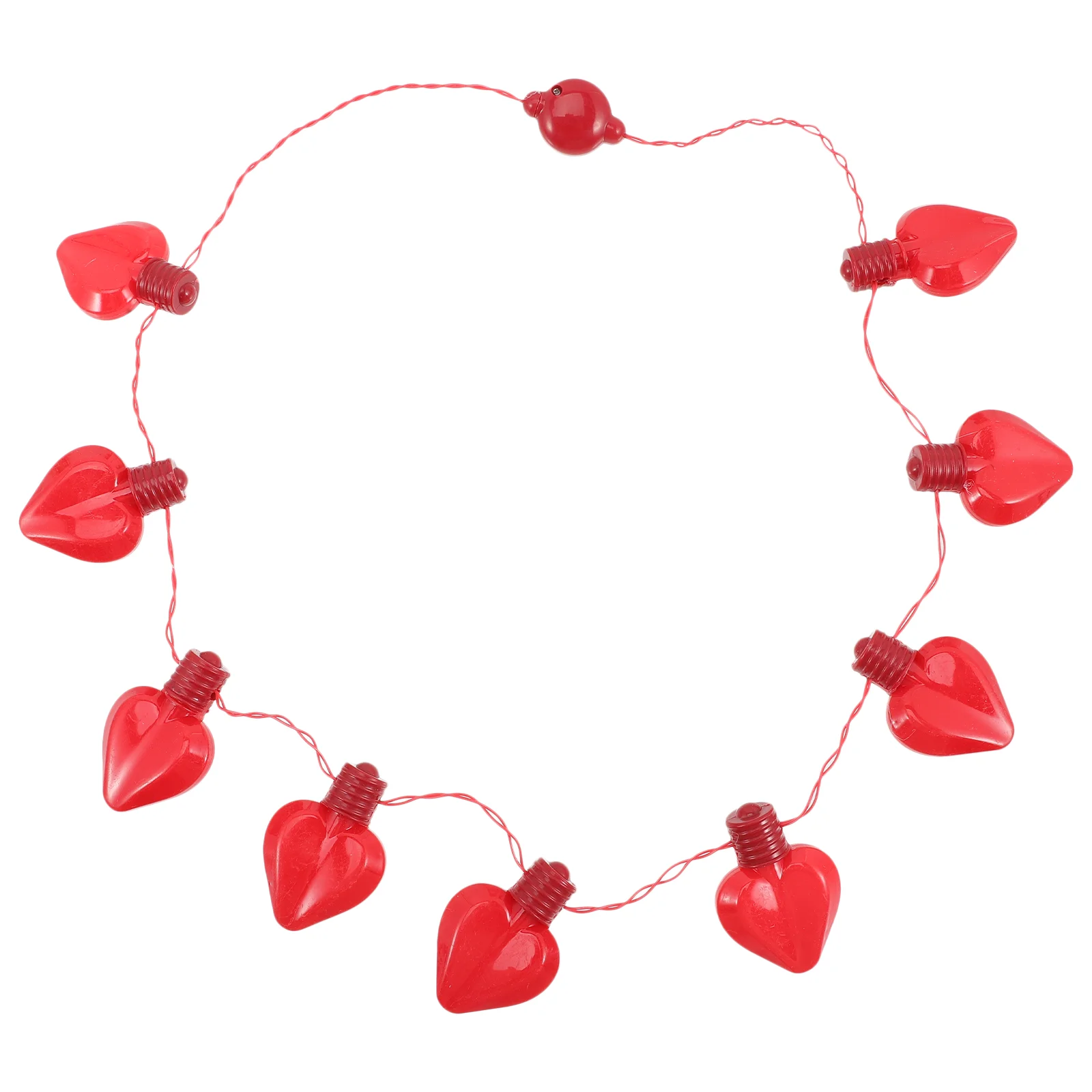 

9 Light Heart Necklace Decor Bulb LED Party Favor Designed Props Plastic Decorative Glow