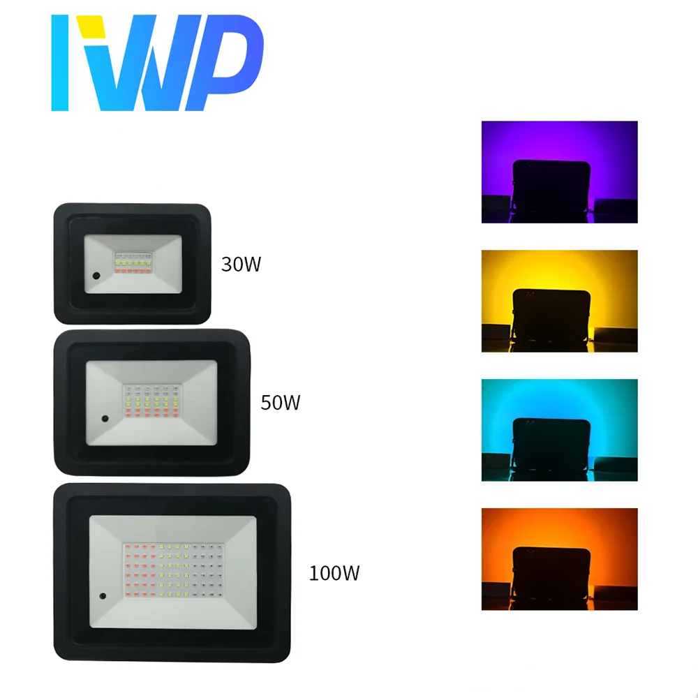 

RGB Flood Light 100W 50W 30W RGB Reflector IP68Waterproof LED Floodlight Spotlight AC220V Projector Lamp Outdoor Garden Lighting