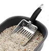 Stainless Steel Cat Litter Scoop Rubber Handle Sturdy Mesh Scooper Durable Kitty Litter Box Cleaning Tools for Pets Gatos