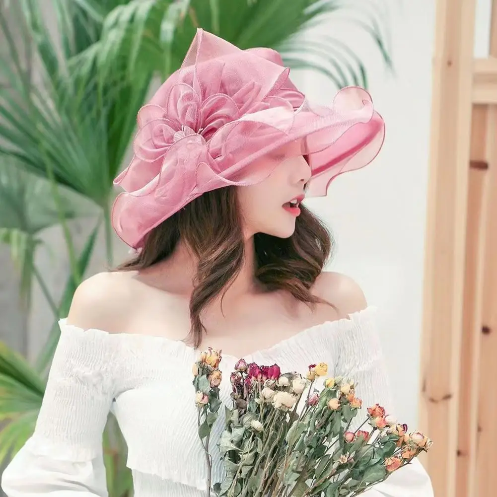 Femme Pliable Respirant Large Bord Chapeau Paille Extérieur Soleil Bob Été Plage