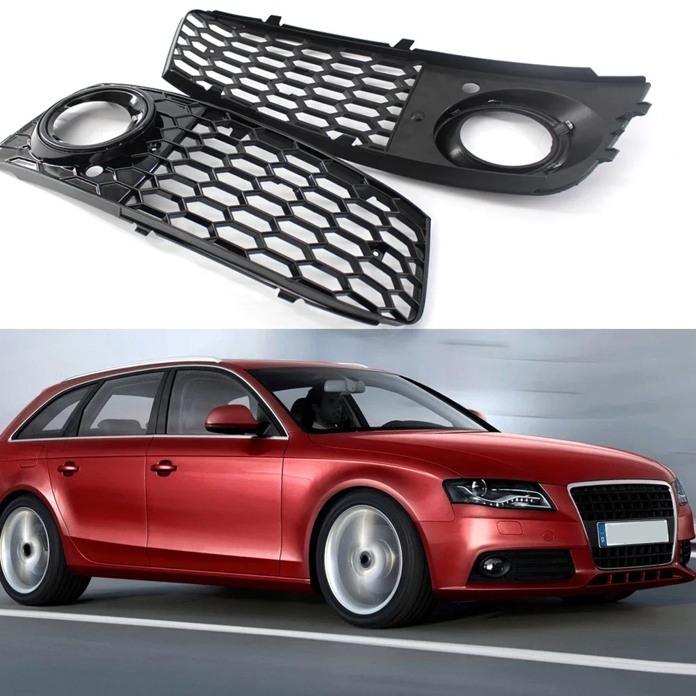 Front Fog Light Cover 1 Pair Bumper Grill Trim 8KD807682 8KD807681 For Audi A4 B8 2008 2009 2010 2011 2012