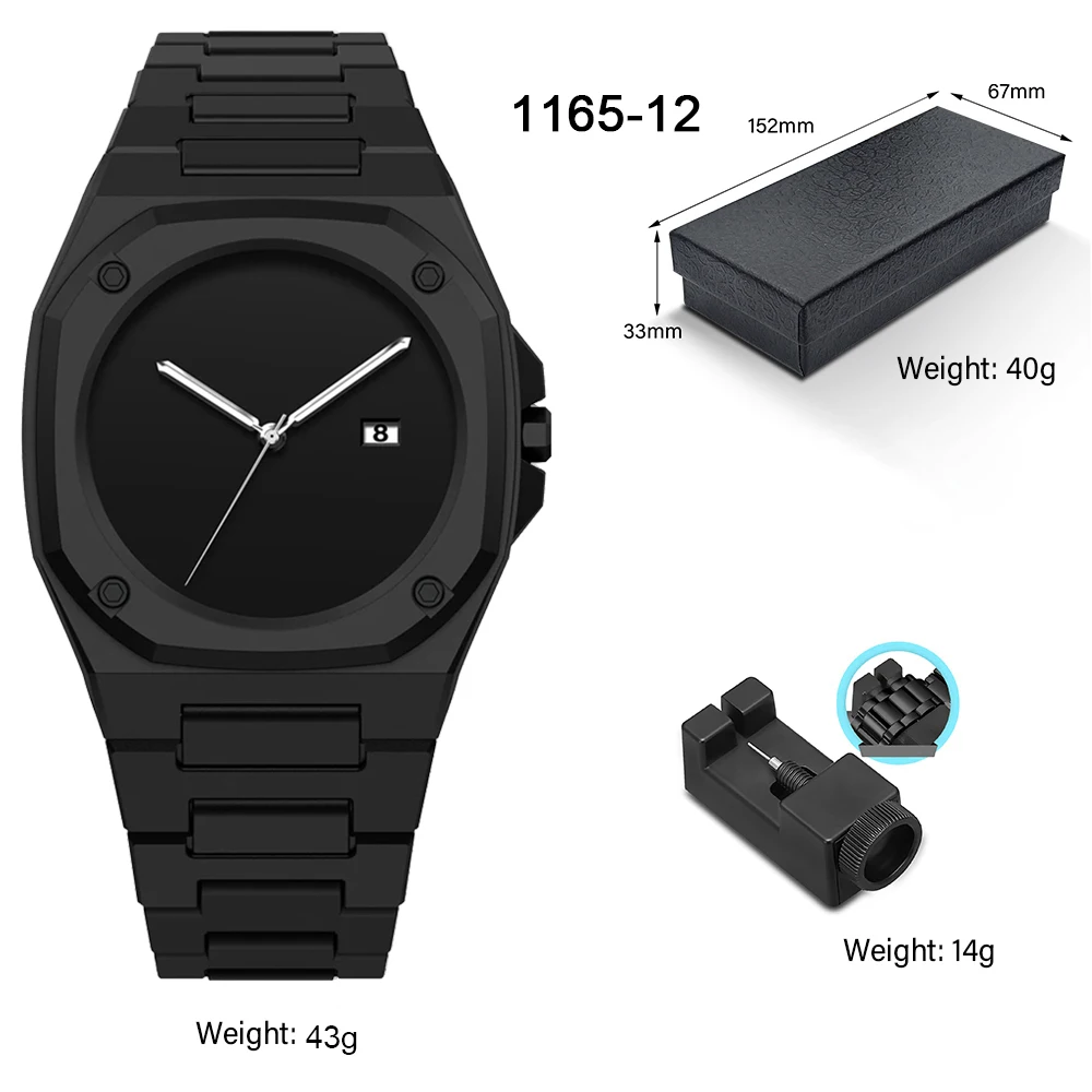 Men's Minimalist Design Quartz Watch - Polycarbonate, Fashion Calendar, Waterproof