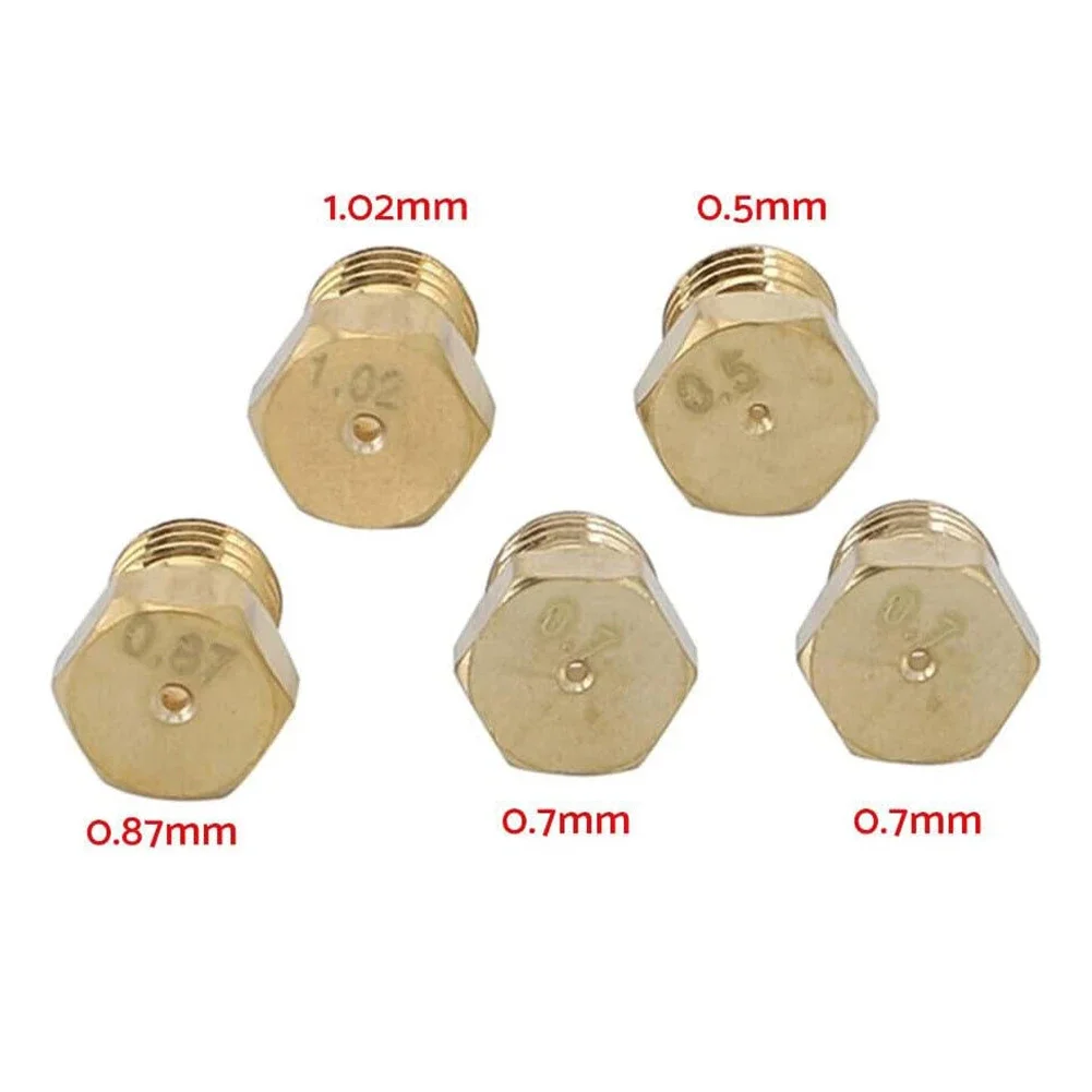 LPG Gas Jet Set Burner Hob Conversion Kit Nozzles 0.5/0.7/0.87/1.02 Cooker Hobs Gas Cooking Stove Jets Hardware 5pcs,gas burner conversion kit