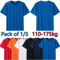Plus Size T-shirt Men for 110-175kg Pack of 1/3 Breathable Quick Dry Tees Big Oversized Round Neck Short Sleeve Sport T-shirt 1