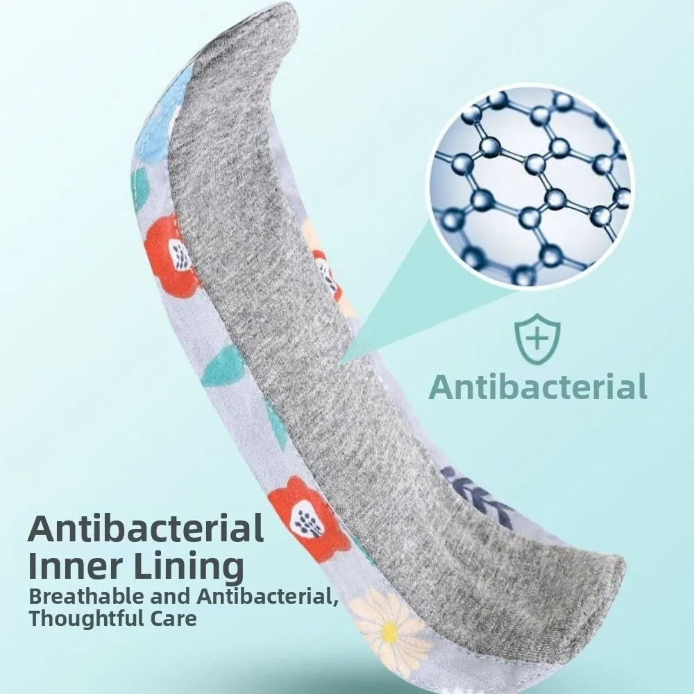 5Pcs Graphene Reusable Sanitary Pads 23CM Leak Proof Washable Sanitary Napkins Soft with Waterproof Layer Nursing Pad for Women