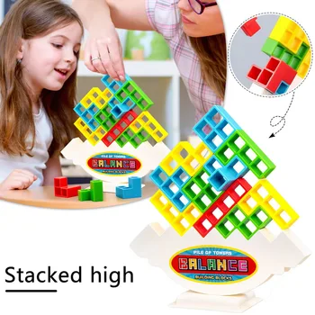 Stacking Blocks Stack Building Blocks Balance Puzzle Board Assembly Bricks Educational Toys for Children Adults 1