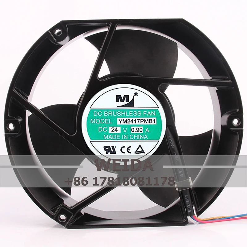 

Case Fan Ball Bearing for Yimeng 17251 24V 0.90A YM2417PMB1 172*150*51MM 17CM Inverter Fan High Temperature Resistant Fan