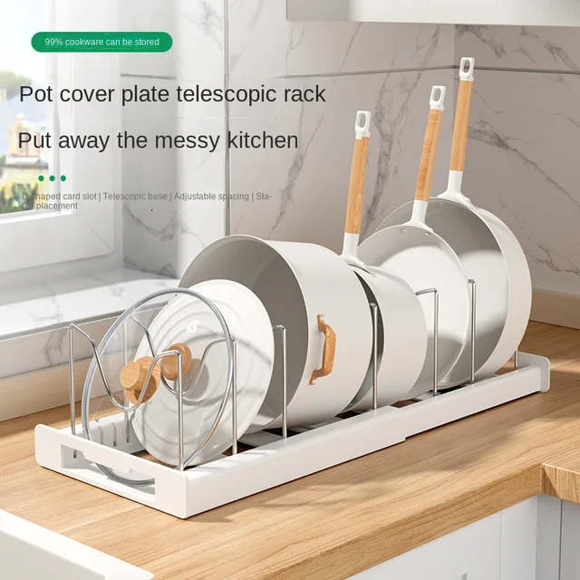 Kitchen utensil artifact pot storage rack Foldable kitchen utensil storage rack Kitchen pot lid storage rack 6