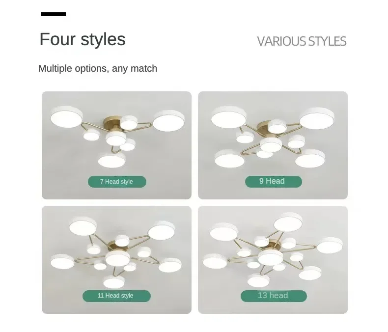 Description Picture 3 of itemNordic LED Chandelier Bedroom Simple Creative Modern Ceiling Lamp Living Room Kitchen Indoor Lighting Home Decorative Lighting
