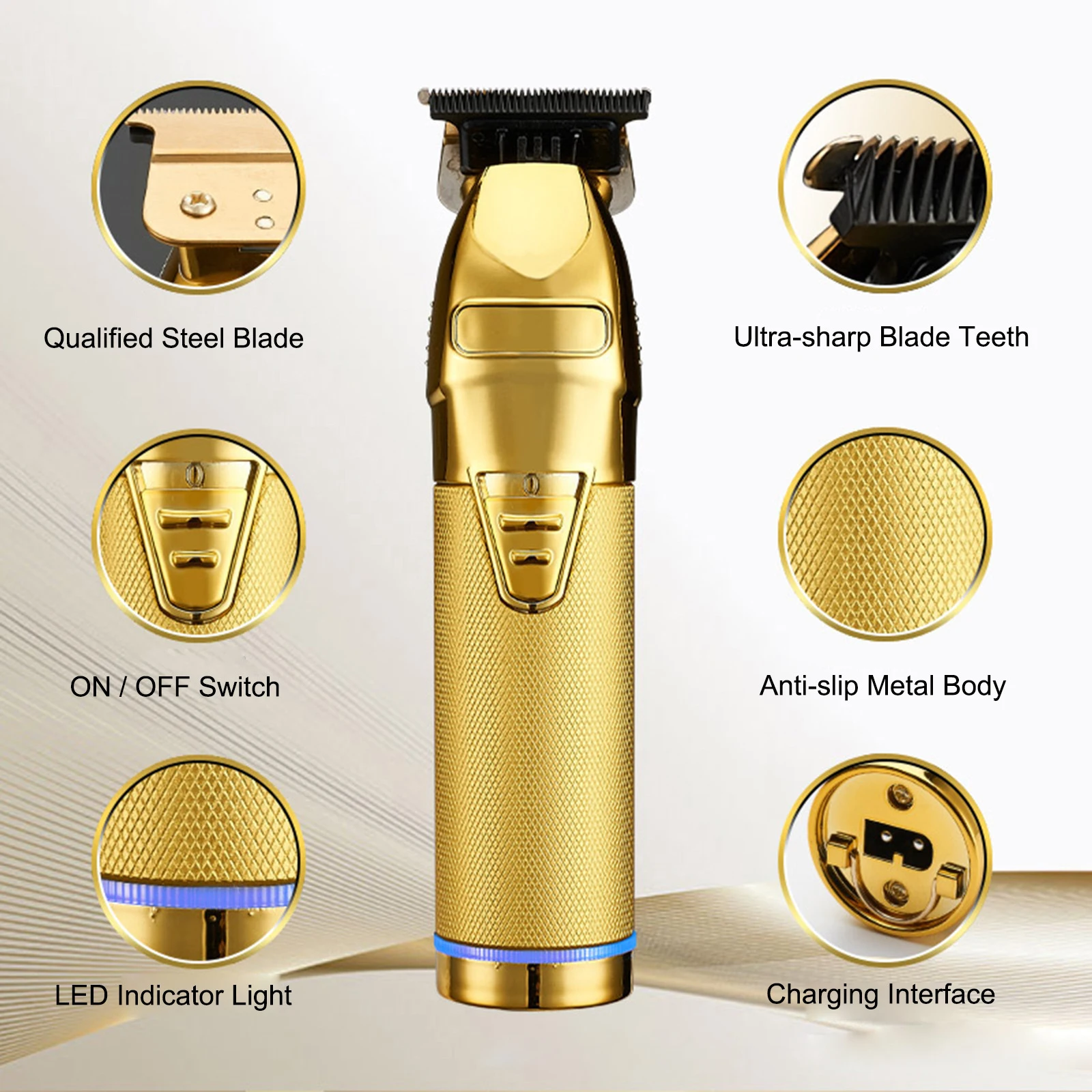 Professional Hair Trimmer Rechargeable Hair Clipper For Men Barber Cordless Cutting T Machine Styling Beard Trimmer