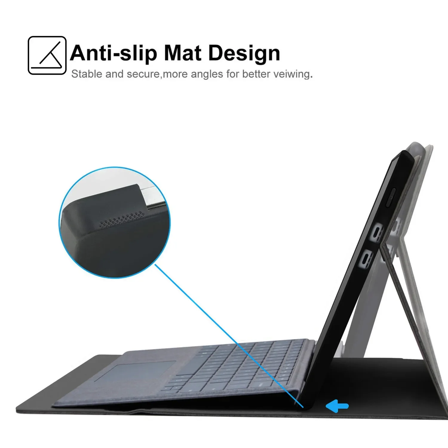 Microsoft Surface Pro X 13 Inch Case Stylus Holder Multi-Angle Stand Protective Folio Cover Models