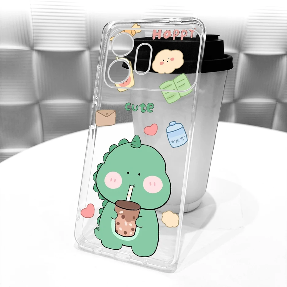 Cute Cat & Peacock Painted Soft Slim Phone Case - Artistic Protective Cover