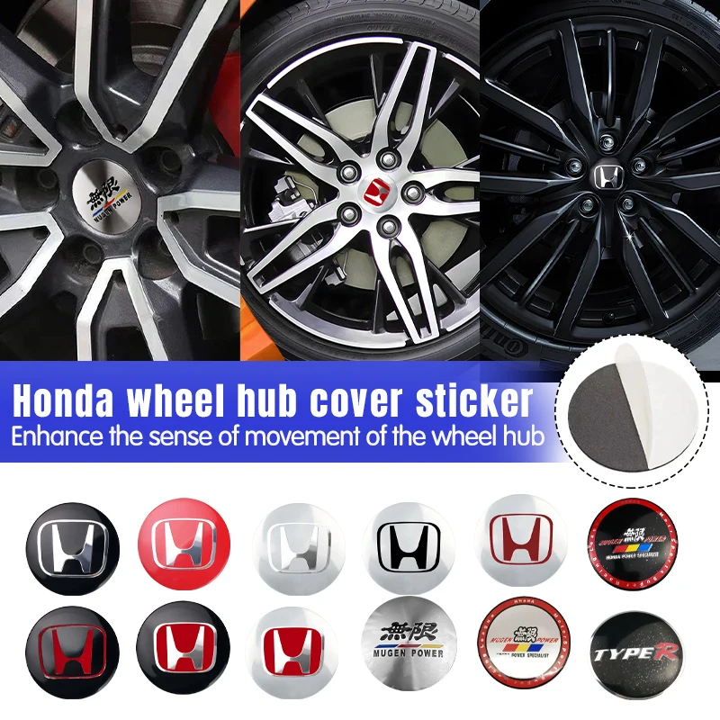 Wheel Hub Caps 56MM Car Badge Sticker For Honda CITY CIVIC Mugen INSPIRE XR-V CR-V
