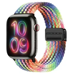 Braided Magnetic Buckle Nylon Strap - 42mm 44mm 45mm 49mm (Radiant New Rainbow)