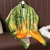 110cm Large Shawl Silk Square Scarf for Women Luxury Print Hijab Bandana Muslim Headband Wrap Beach Stoles Foulard Echarpe 2023 3