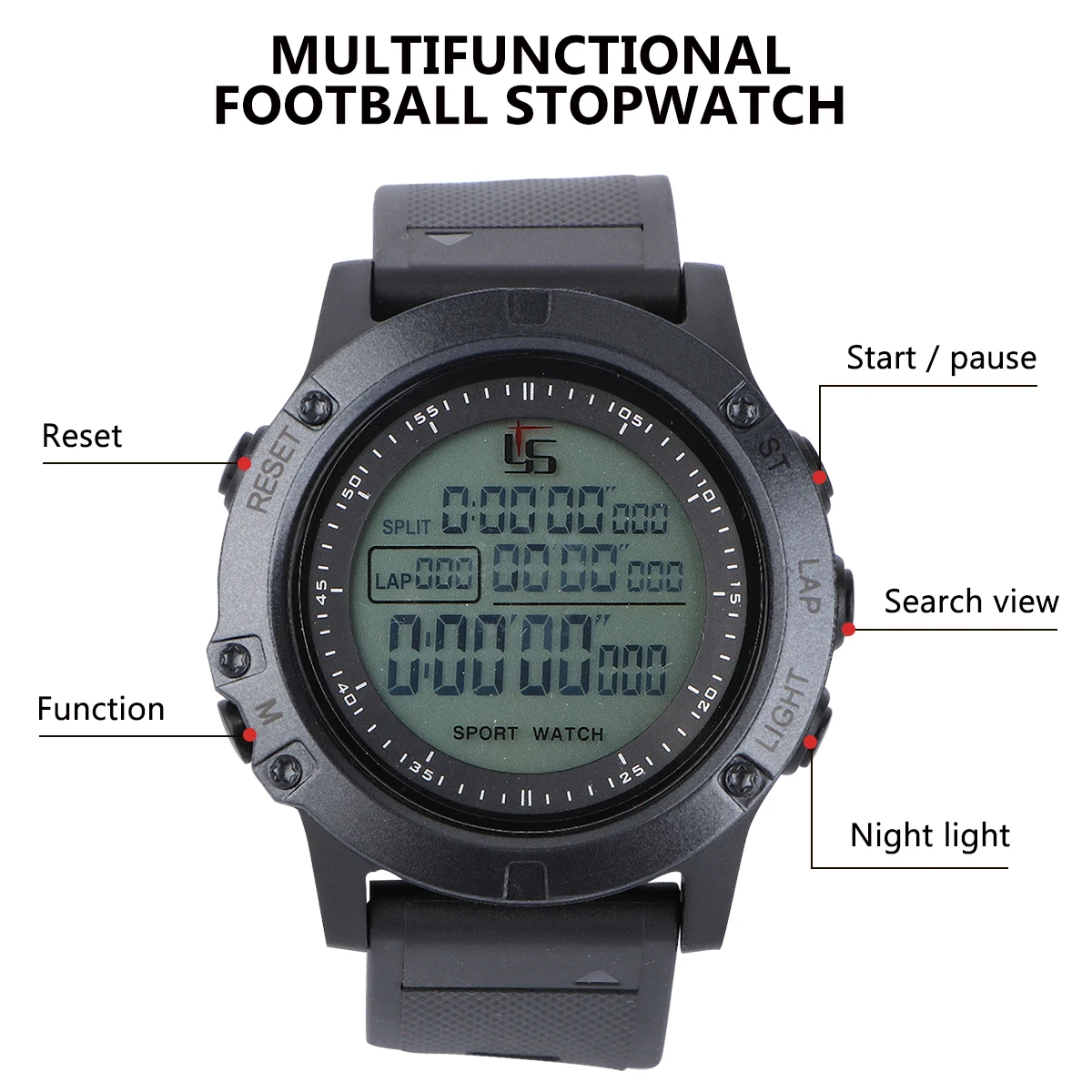 Multifunction Watches Soccer Referee Watches Stopwatch Timer Chronograph Countdown Football Club Male Judge'S Stopwatch soccer referee watches