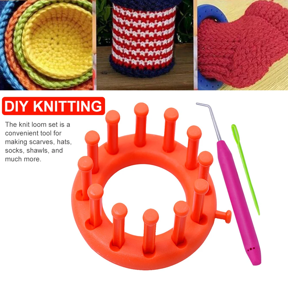 3pcs Universal Fit Reusable Crochet Hook Manual Weaving Small Plastic Needle  Knitting Loom Kit Knitters Home DIY Sewing Supplies