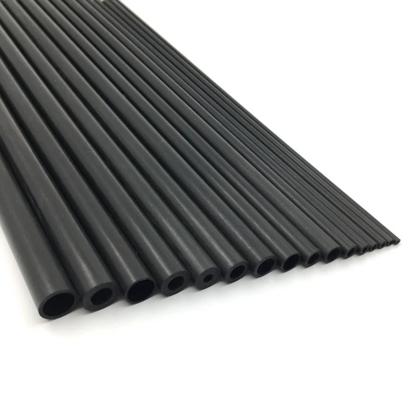 10pcs 210mm/0.5meter High quality carbon fiber hollow tube/rod / kite model 2mm 2.5mm 3mm 4mm